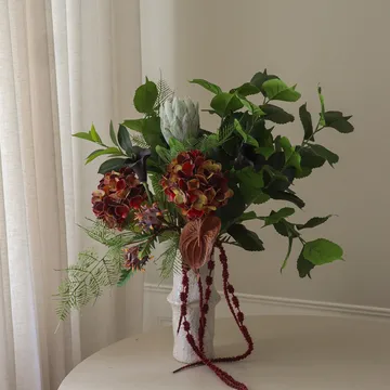 Noir Botanica artificial bouquet - Hydrangea-calla-anthurium 112 cm, 15 pcs - Botané