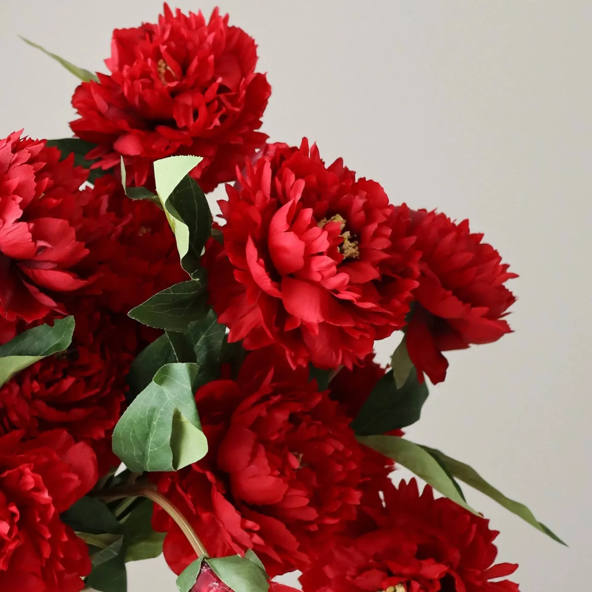 Peony artificial bouquet, Large, red 7 pcs Botané