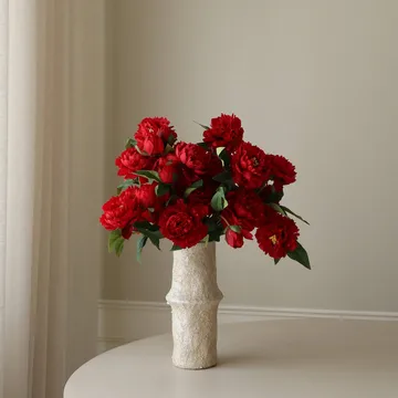Peony artificial bouquet - Large, red 7 pcs - Botané