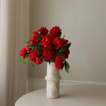 Peony artificial bouquet - Large, red 7 pcs - Botané