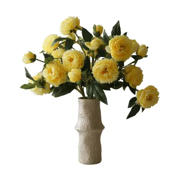 Peony artificial bouquet - Large, yellow 7 pcs - Botané