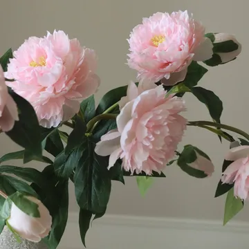 Peony artificial bouquet - Medium, pink, 5 pcs - Botané