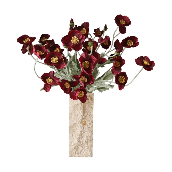 Poppy artificial bouquet - Burgundy, 56 cm, 10 pcs - Botané
