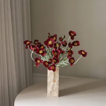 Poppy artificial bouquet - Burgundy, 56 cm, 10 pcs - Botané