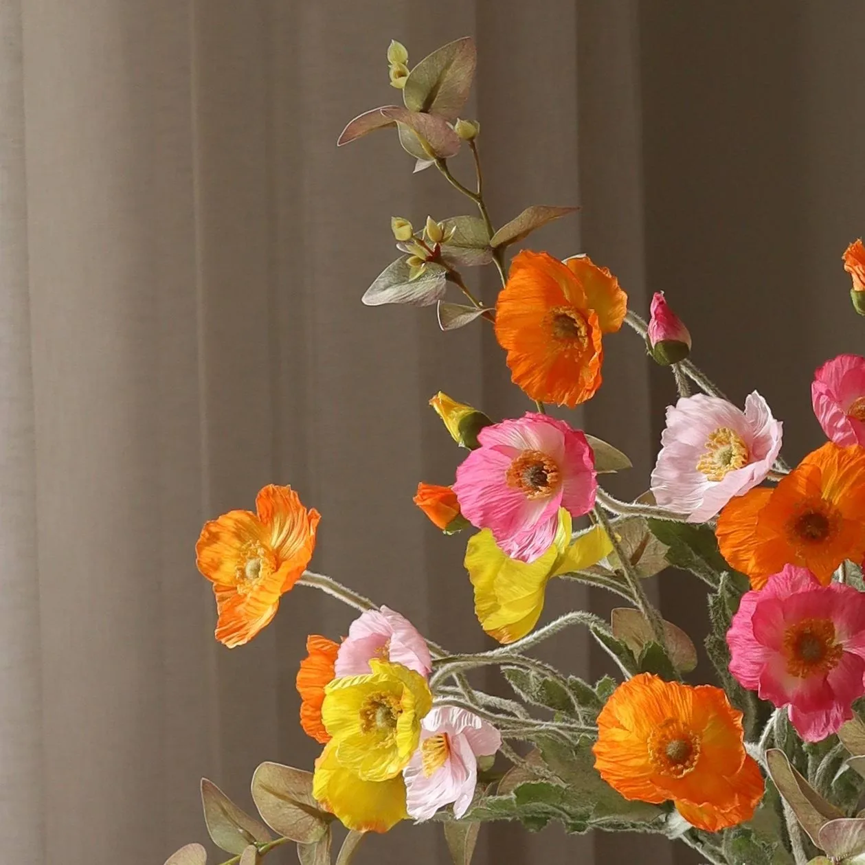 Poppy Spritz artificial bouquet, Poppy-eucalyptus 10 pcs Botané