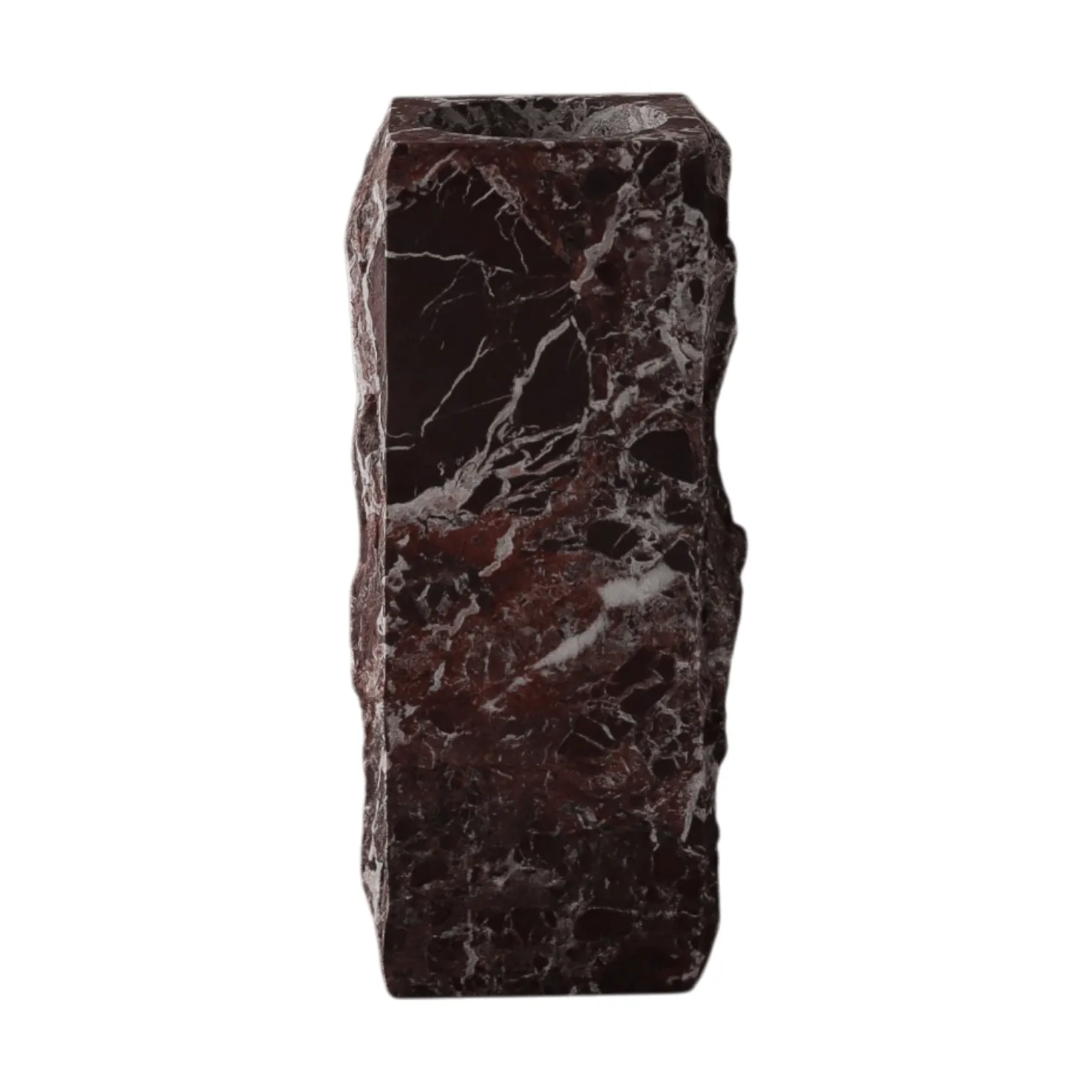 Rosso Levanto Edge marble vase, Medium, 30 cm Botané
