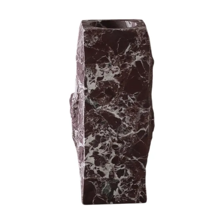 Rosso Levanto Edge marble vase - Small, 25 cm - Botané