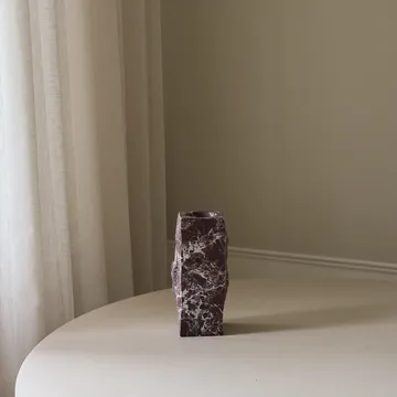 Rosso Levanto Edge marble vase - Small, 25 cm - Botané