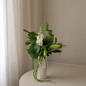 Silent Meadow artificial bouquet - Delphinium-lily-amaranth-eucalyptus-fern, 6 pcs - Botané