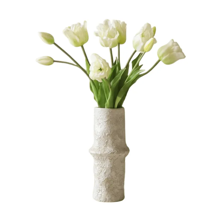Triumph tulips artificial bouquet - White, 10 pcs - Botané