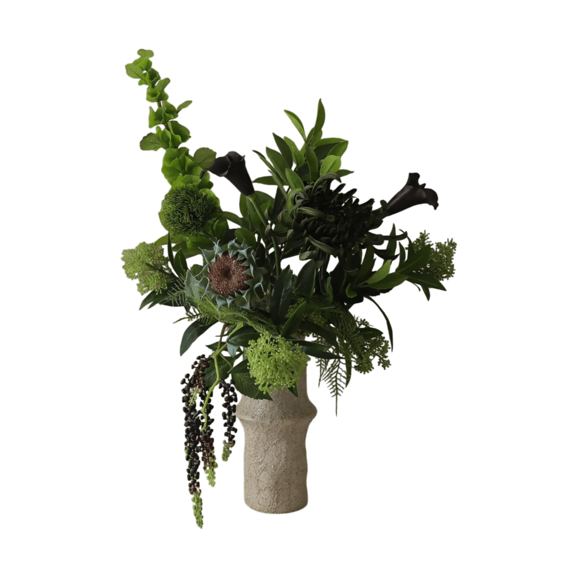 Verdant Noir artificial bouquet, Calla spider chrysanthemum autumn sunflower, 92 cm, 13 pcs Botané