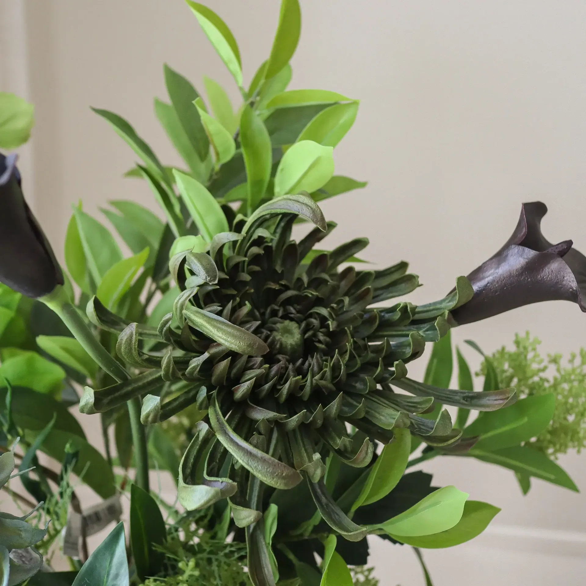 Verdant Noir artificial bouquet, Calla spider chrysanthemum autumn sunflower, 92 cm, 13 pcs Botané