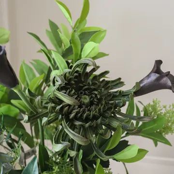 Verdant Noir artificial bouquet - Calla spider chrysanthemum autumn sunflower, 92 cm, 13 pcs - Botané