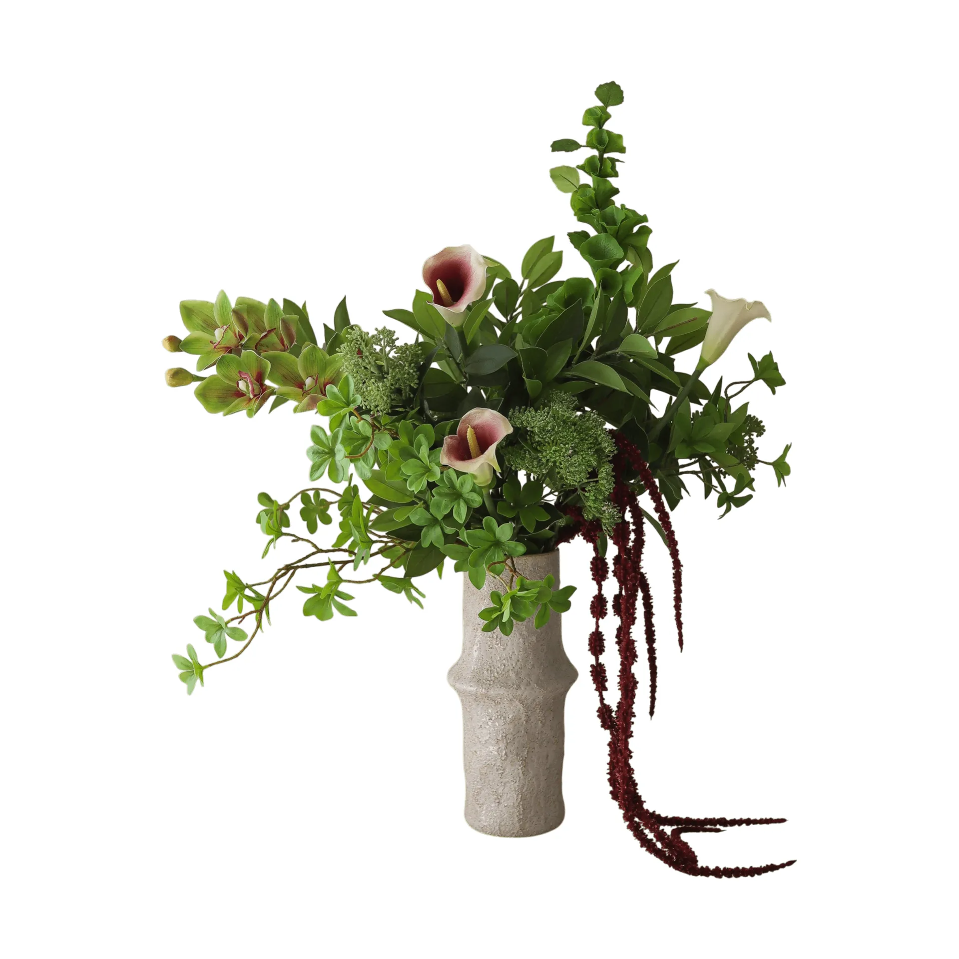 Wild Grove artificial bouquet, Calla-cymbidium orchid-queen anne’s lace, 112 cm, 16 pcs Botané