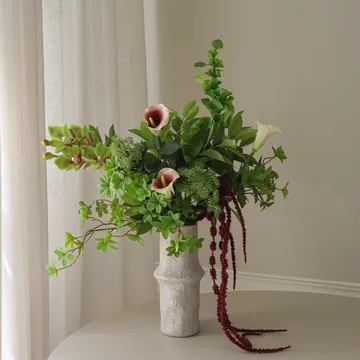 Wild Grove artificial bouquet - Calla-cymbidium orchid-queen anne’s lace, 112 cm, 16 pcs - Botané
