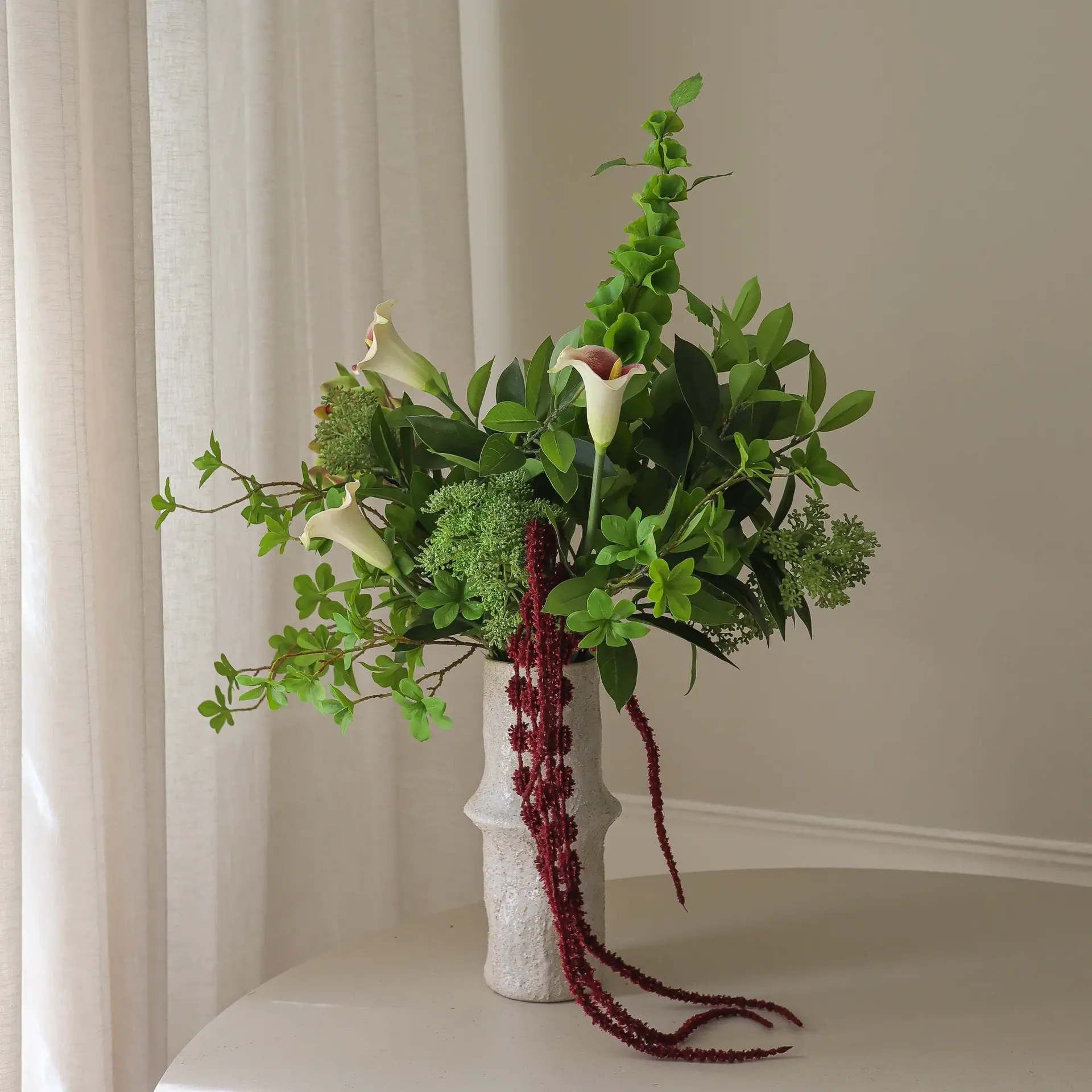 Wild Grove artificial bouquet, Calla-cymbidium orchid-queen anne’s lace, 112 cm, 16 pcs Botané