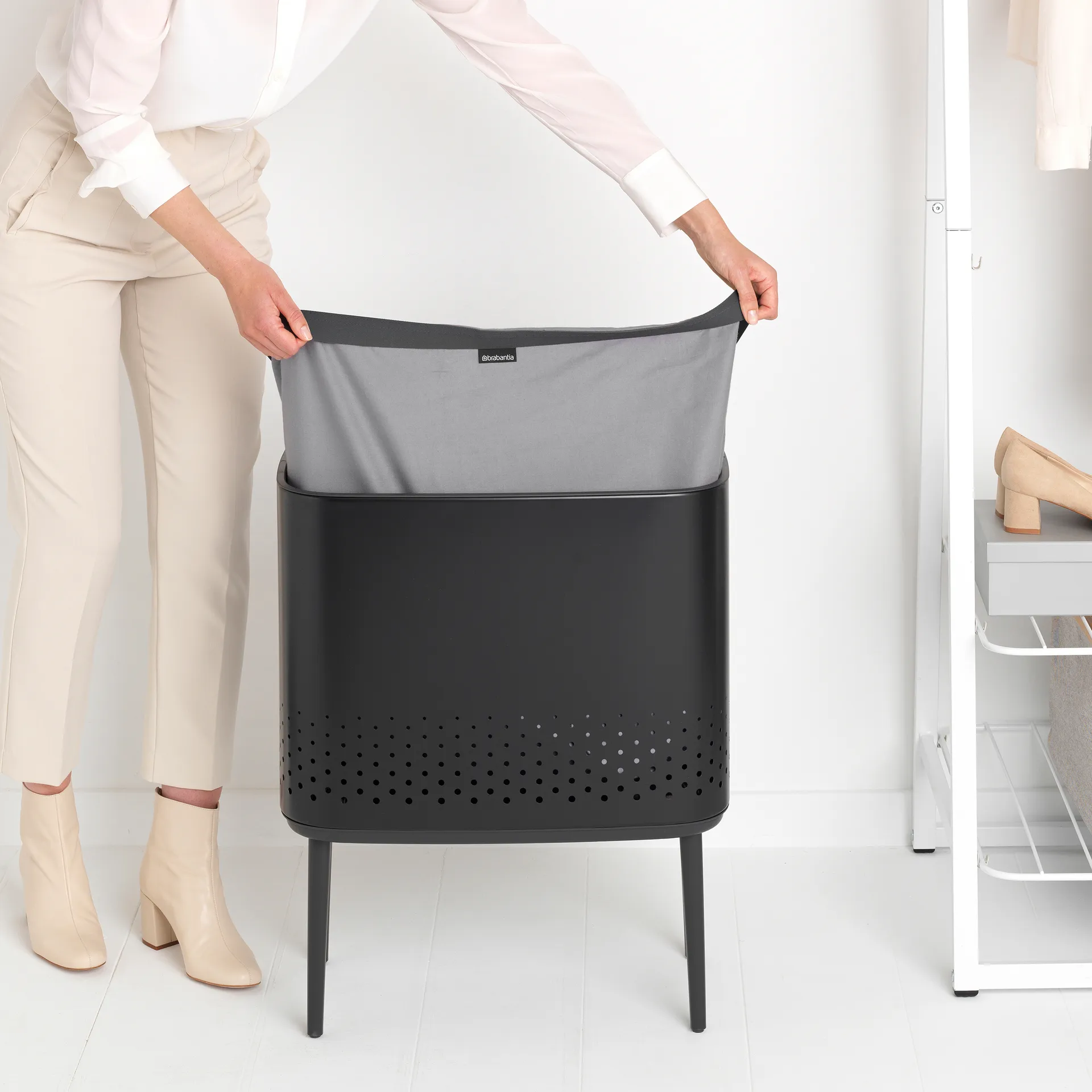 Bo laundry basket 60 L, matte black Brabantia