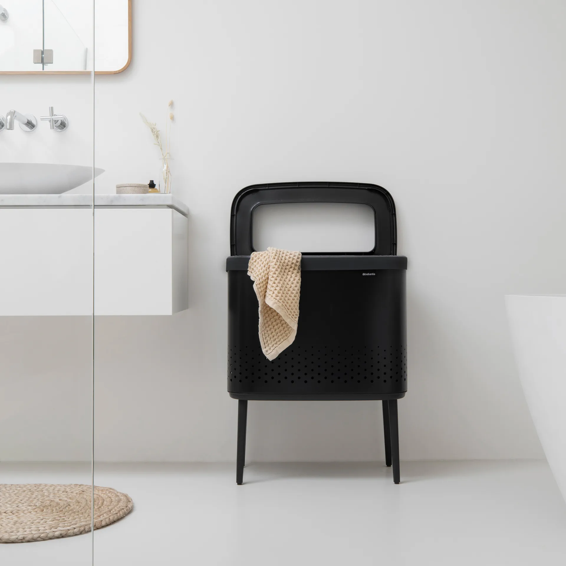 Bo laundry basket 60 L, matte black Brabantia