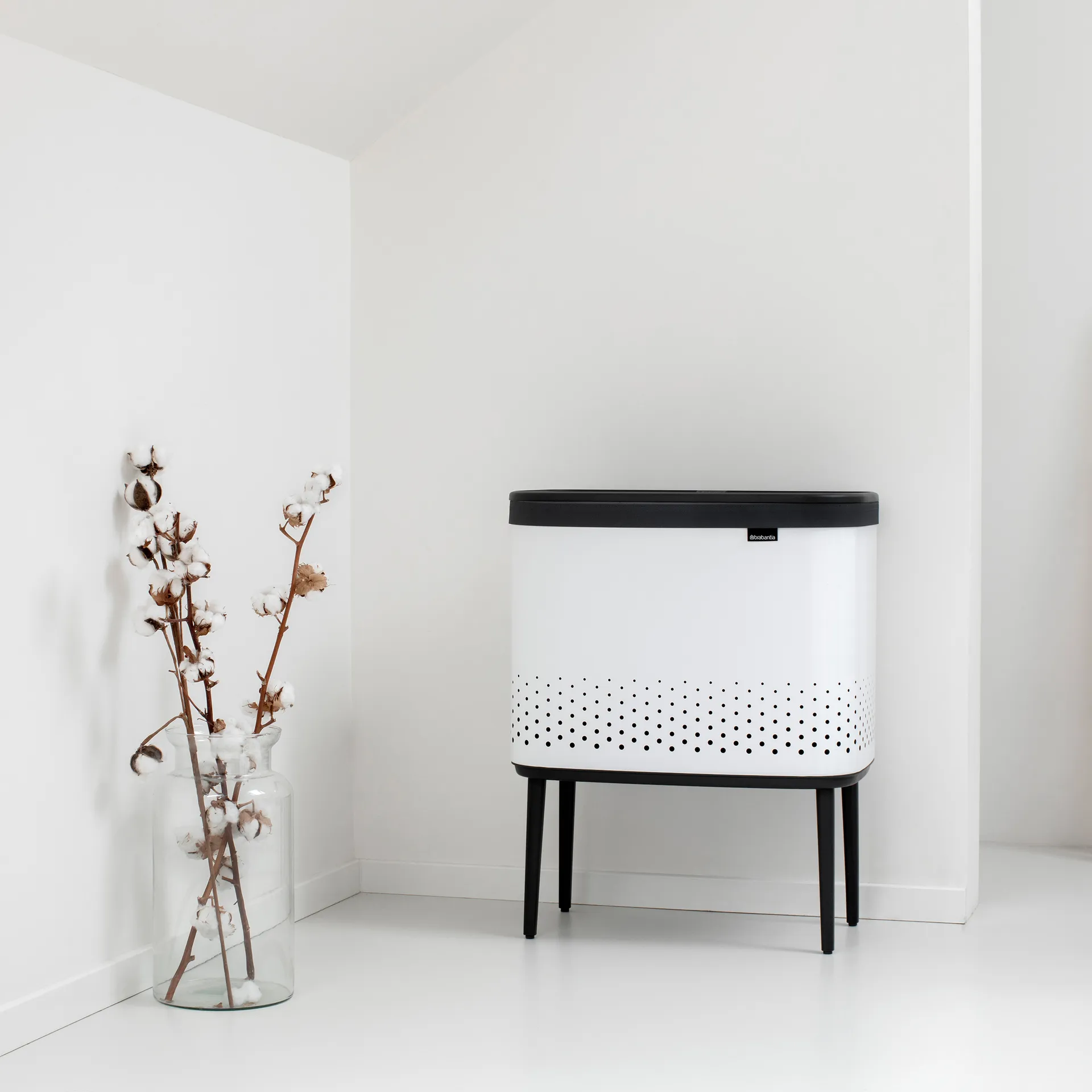 Bo laundry basket 60 L, white Brabantia