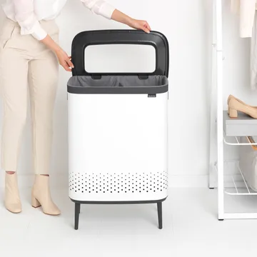 Bo laundry basket high 2x45 L - white - Brabantia