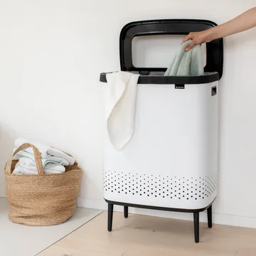 Bo laundry basket high 2x45 L - white - Brabantia