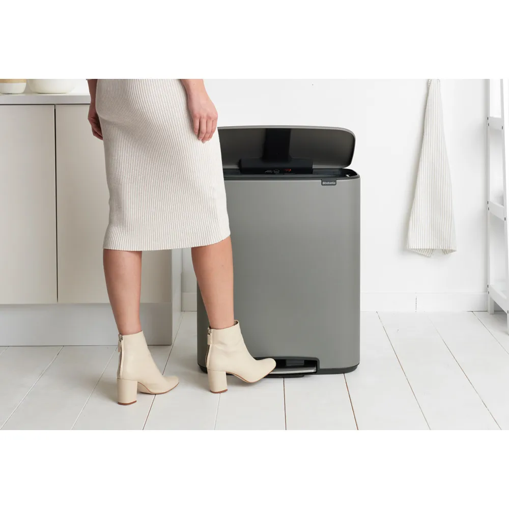 Bo pedal bin 2x30 L, Mineral concrete grey Brabantia