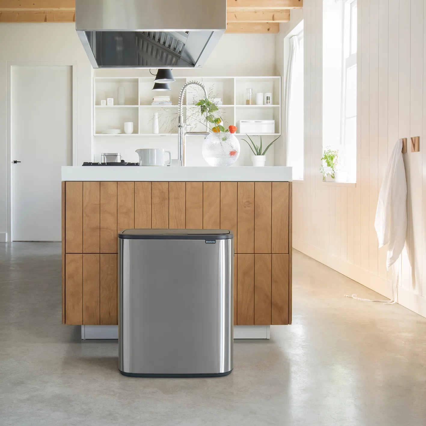 Bo touch bin 60 L, Matte brushed steel Brabantia