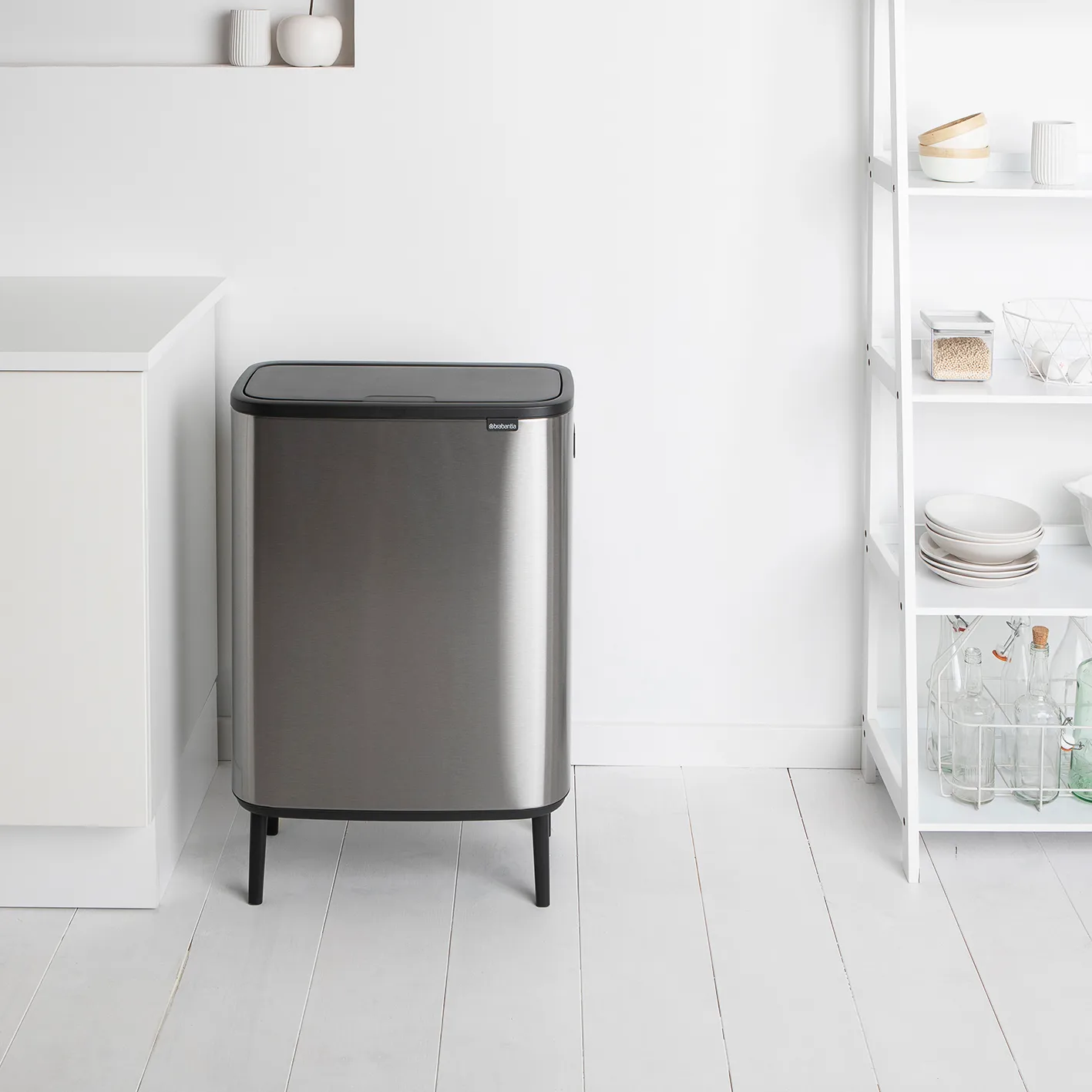 Bo touch bin high 2x30 L, matte-brushed steel Brabantia