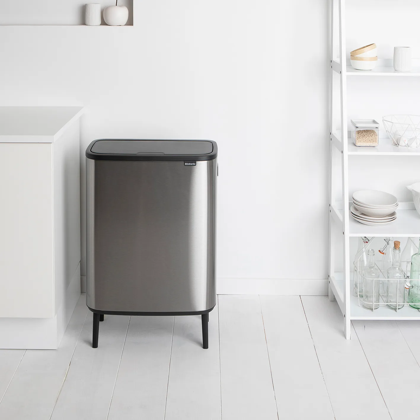 Bo touch bin high 60 L, Matte brushed steel Brabantia