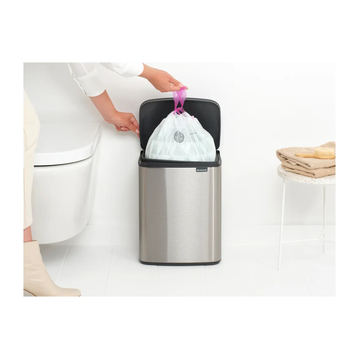 Bo waste bin 12 L, Brushed steel - matte Brabantia