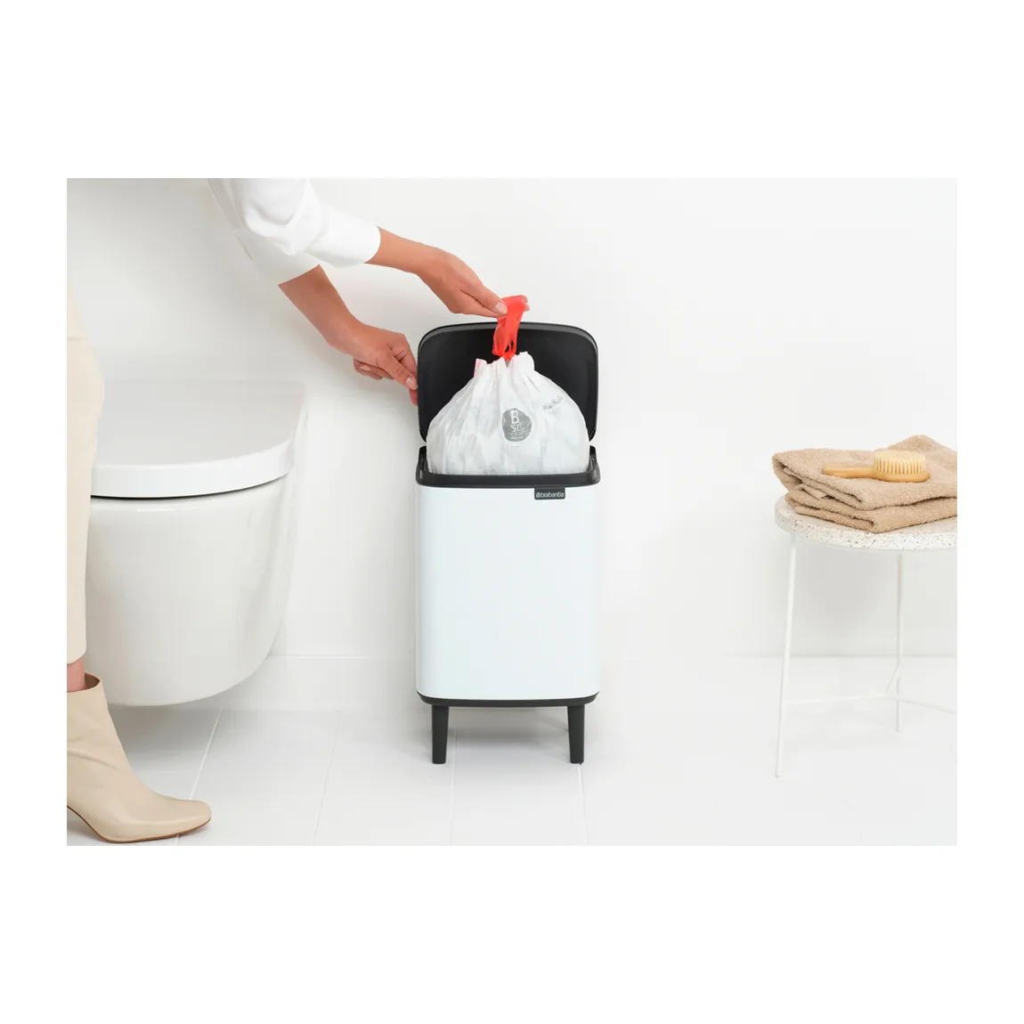 Bo waste bin high 7 L, White Brabantia