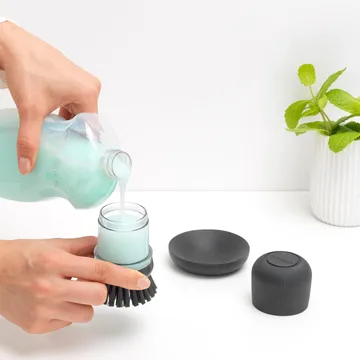 Brabantia dish soap holder with dish brush - dark grey - Brabantia