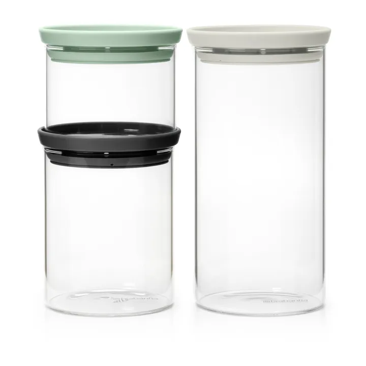 Brabantia glass jar 3-pack - Black-grey-green - Brabantia