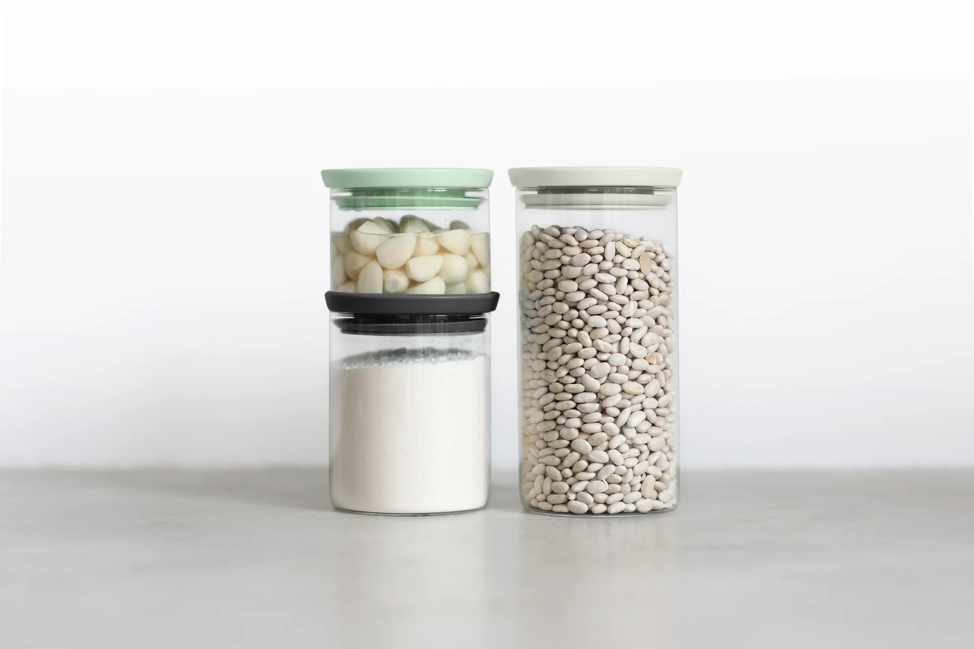 Brabantia glass jar 3-pack, Black-grey-green Brabantia