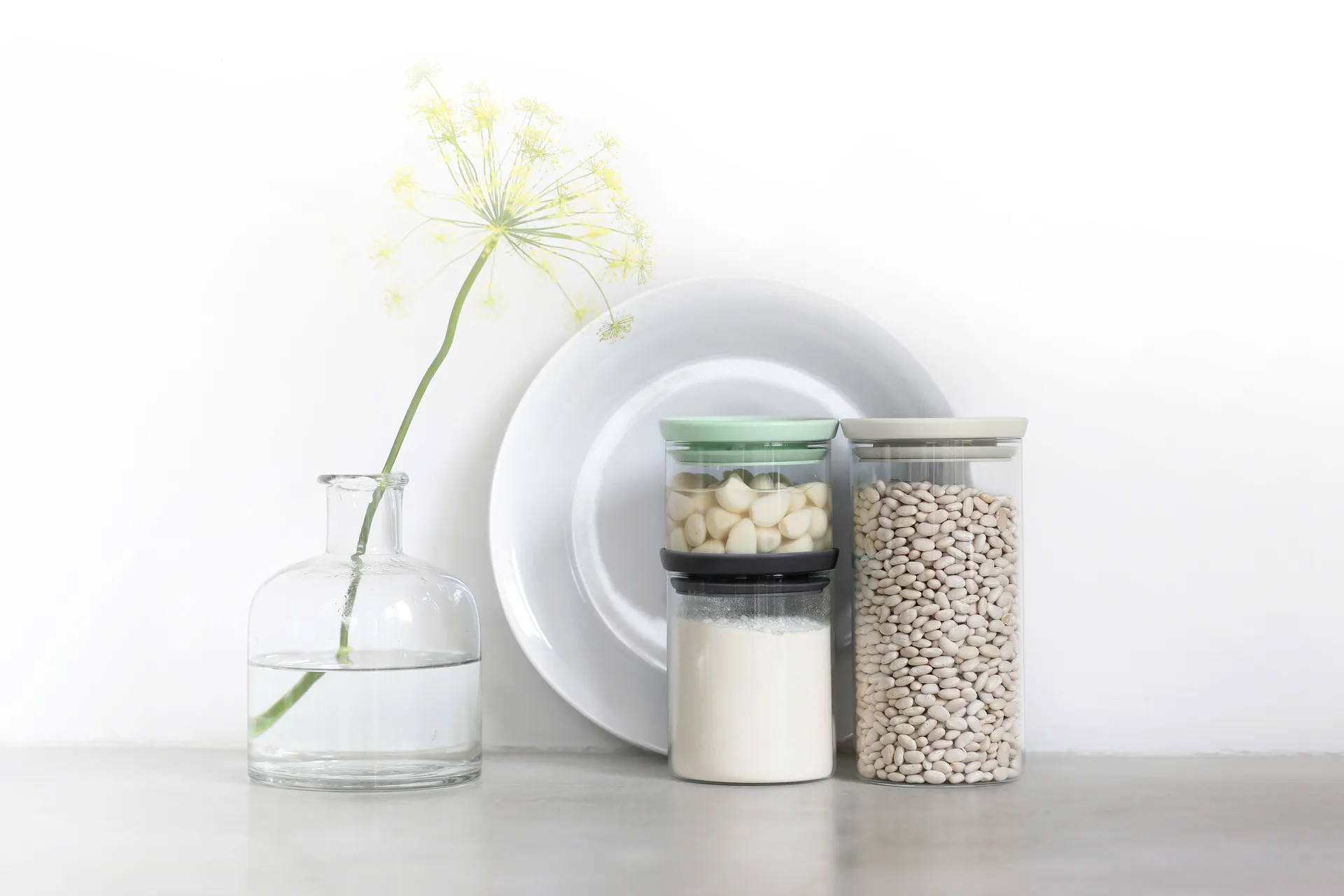 Brabantia glass jar 3-pack, Black-grey-green Brabantia
