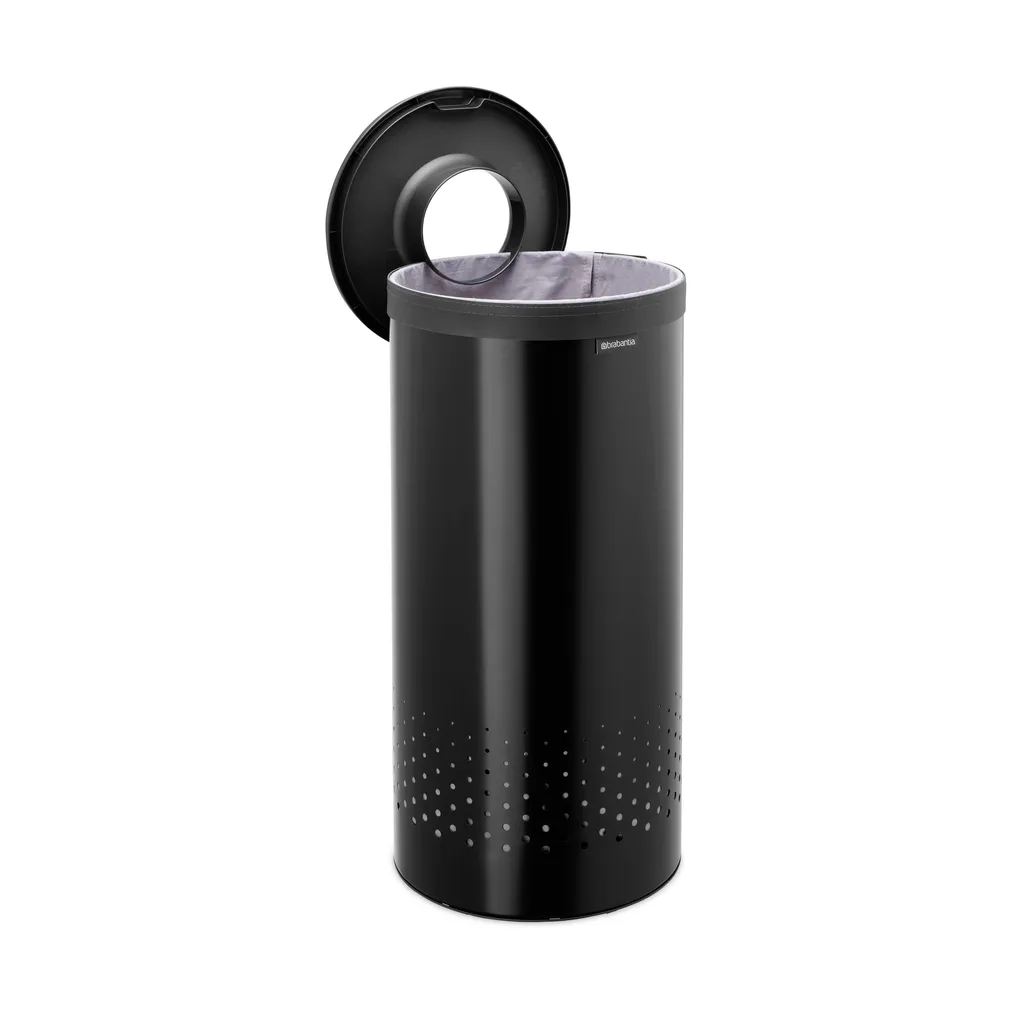 Brabantia laundry basket with plastic lid 35 L, Matte black Brabantia