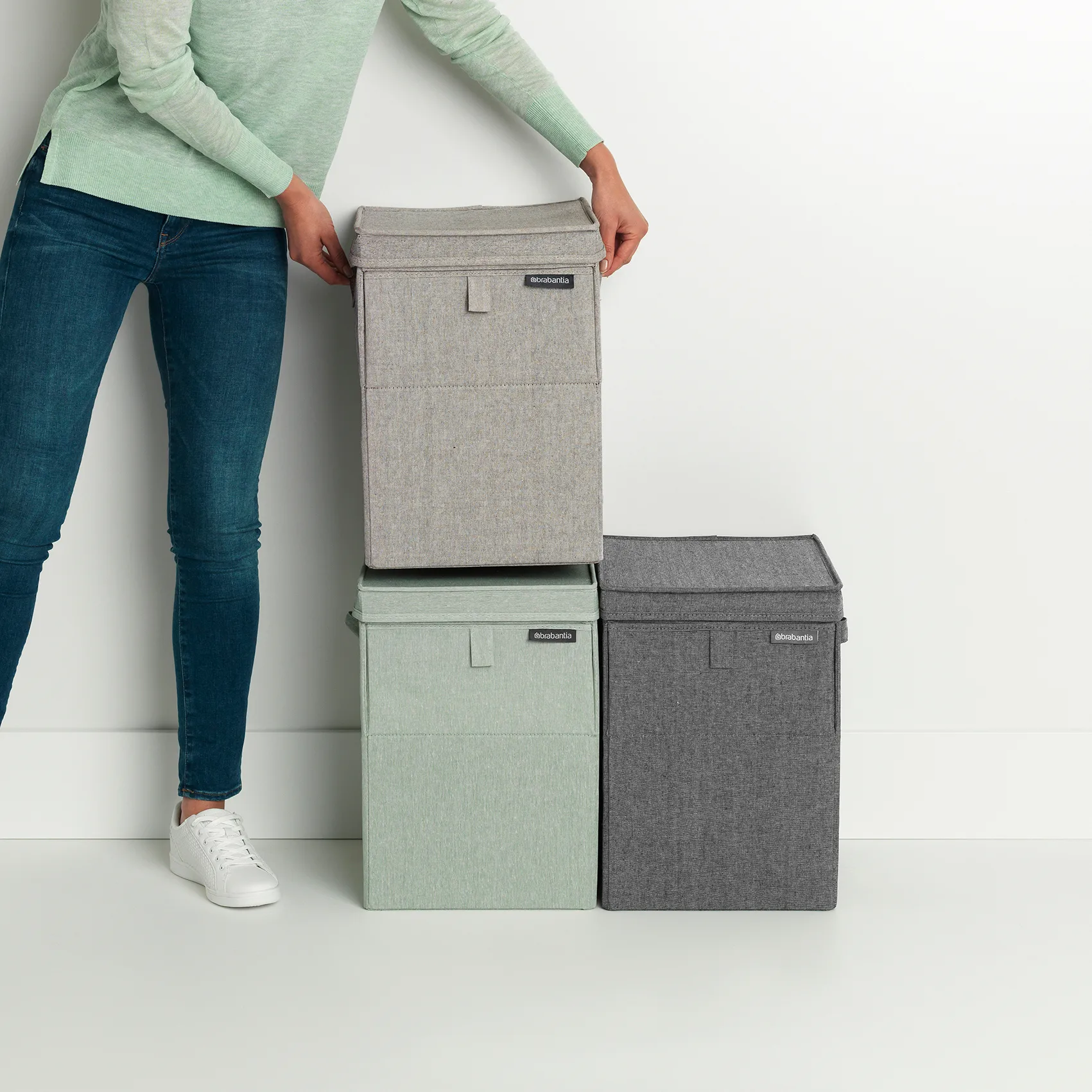 Brabantia stackable laundry basket 35 l., dark grey Brabantia