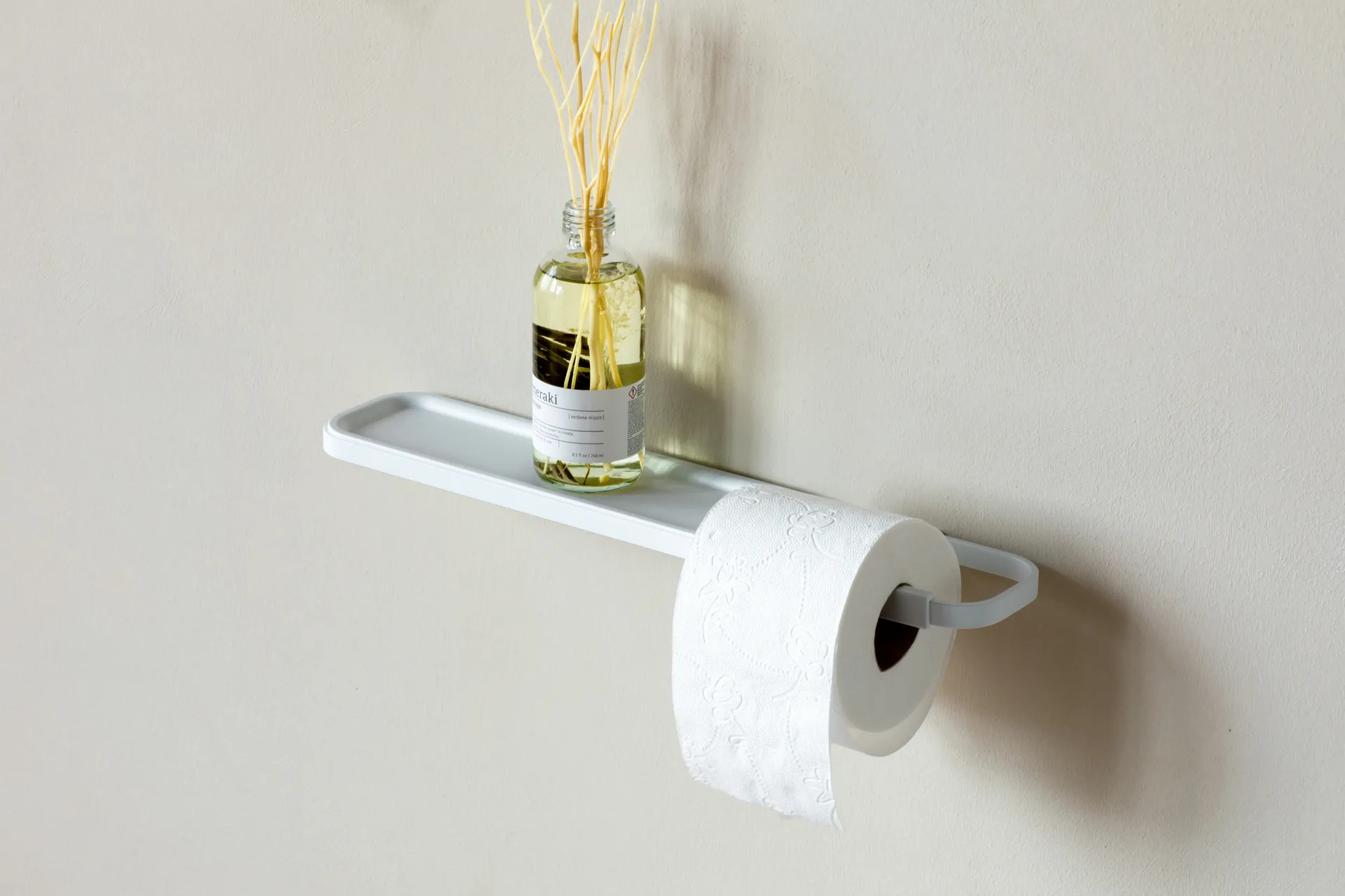 MindSet Toilet paper holder with shelf, Mineral Fresh White Brabantia