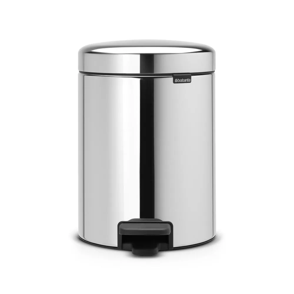 New Icon pedal bin 5 liter, brilliant steel Brabantia