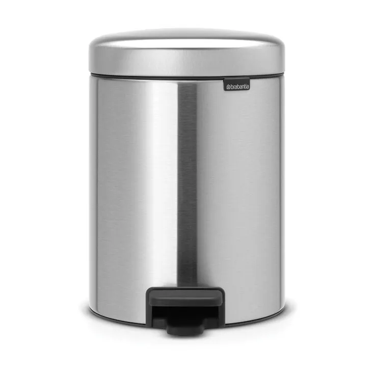 New Icon pedal bin 5 liter, Matt steel fingerprint proof Brabantia