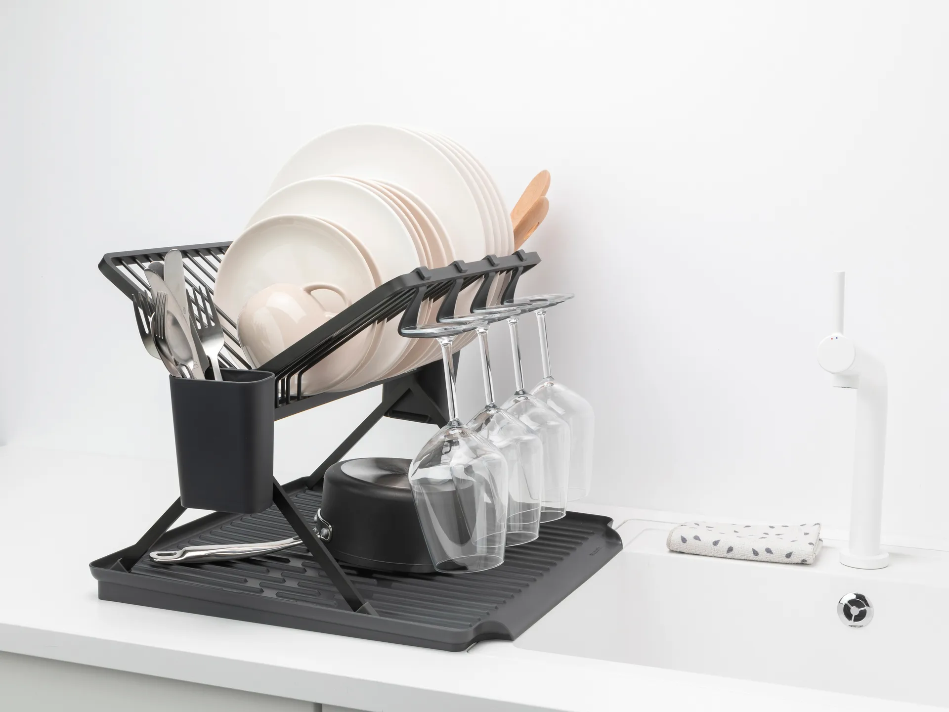 Sinkside collapsible dish rack51 cm, Dark grey Brabantia