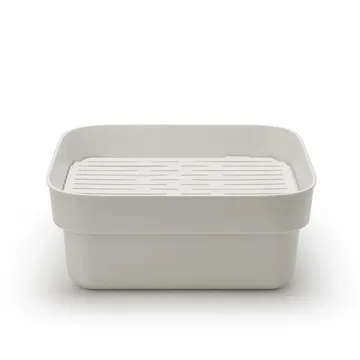 Sinkside dish bowl with drying tray 34x37 cm - Light grey - Brabantia