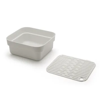Sinkside dish bowl with drying tray 34x37 cm - Light grey - Brabantia