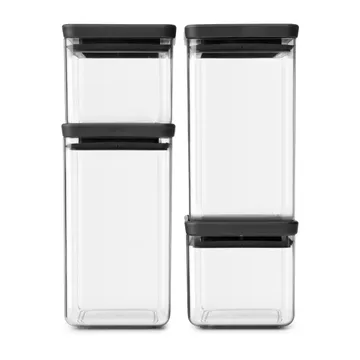 TASTY+ square storage jar set - Dark grey - Brabantia
