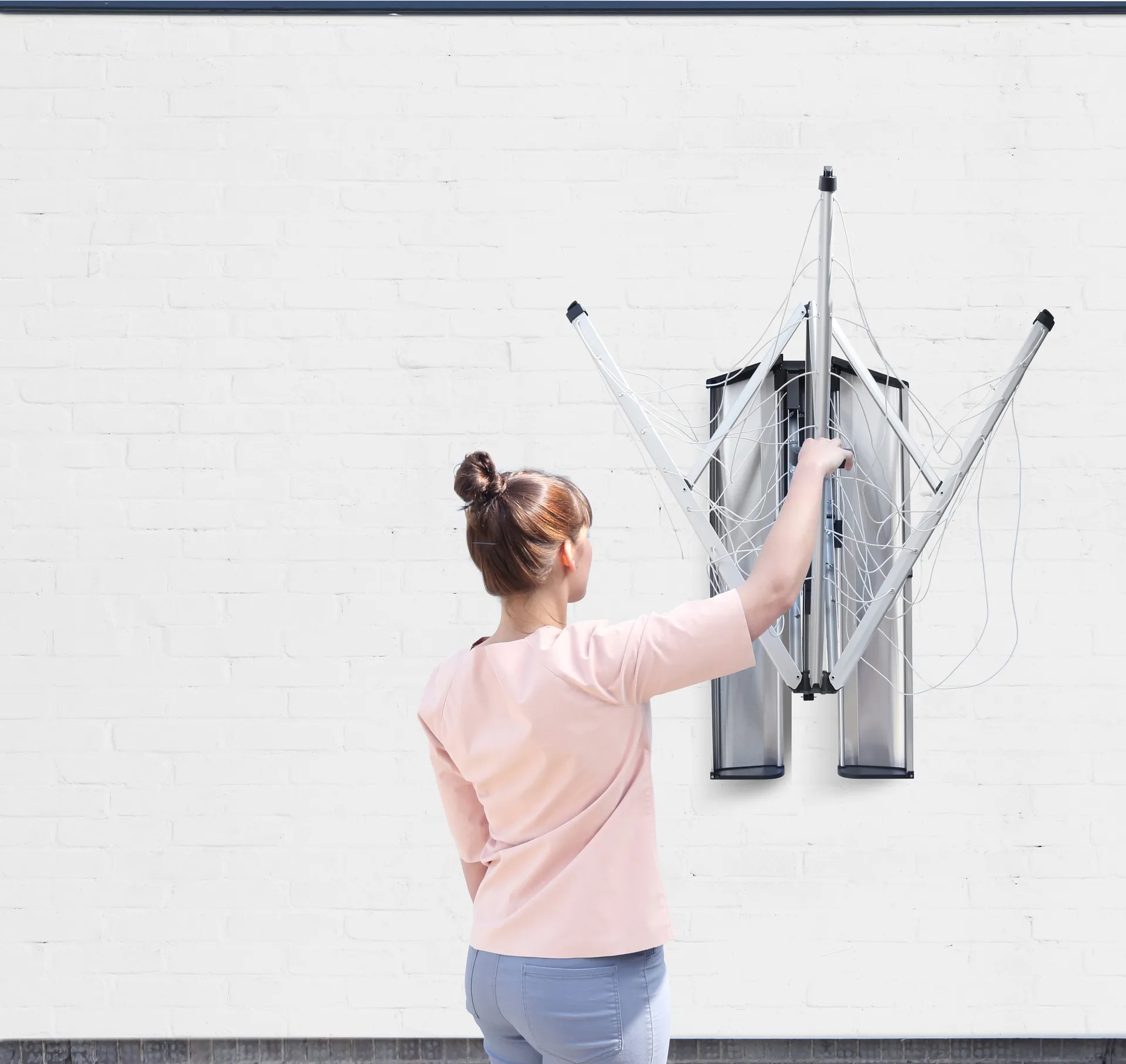 WallFix clothesline 24 m with protective box, Gray Brabantia