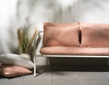 Bendt armchair - White-teddy orange - Brafab