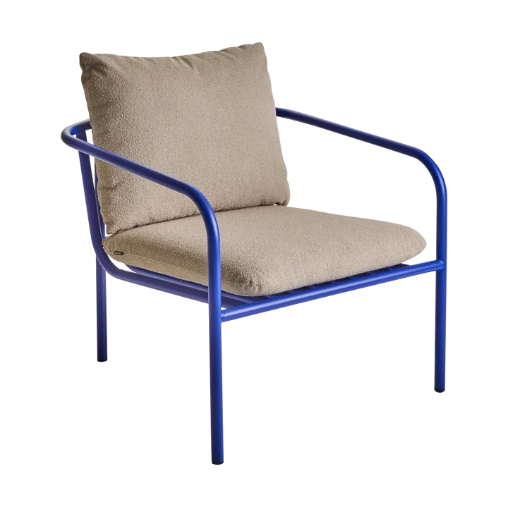 Bendt lounge chair - Teddy beige-indigo blue - Brafab