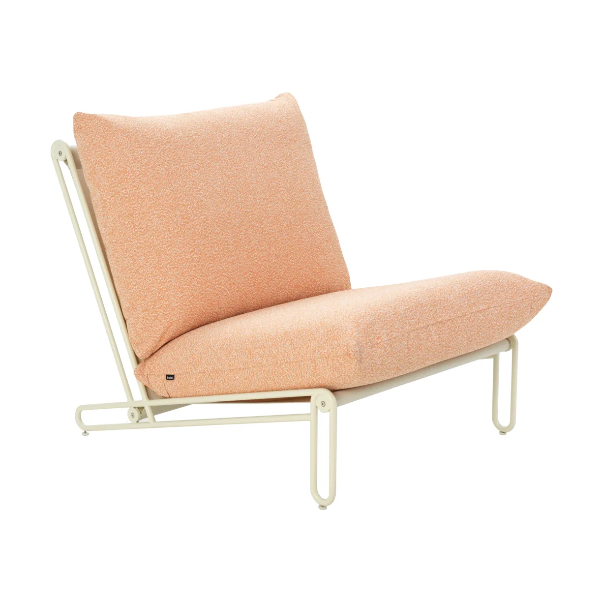 Blixt lounge armchair, Pearl white-teddy orange Brafab