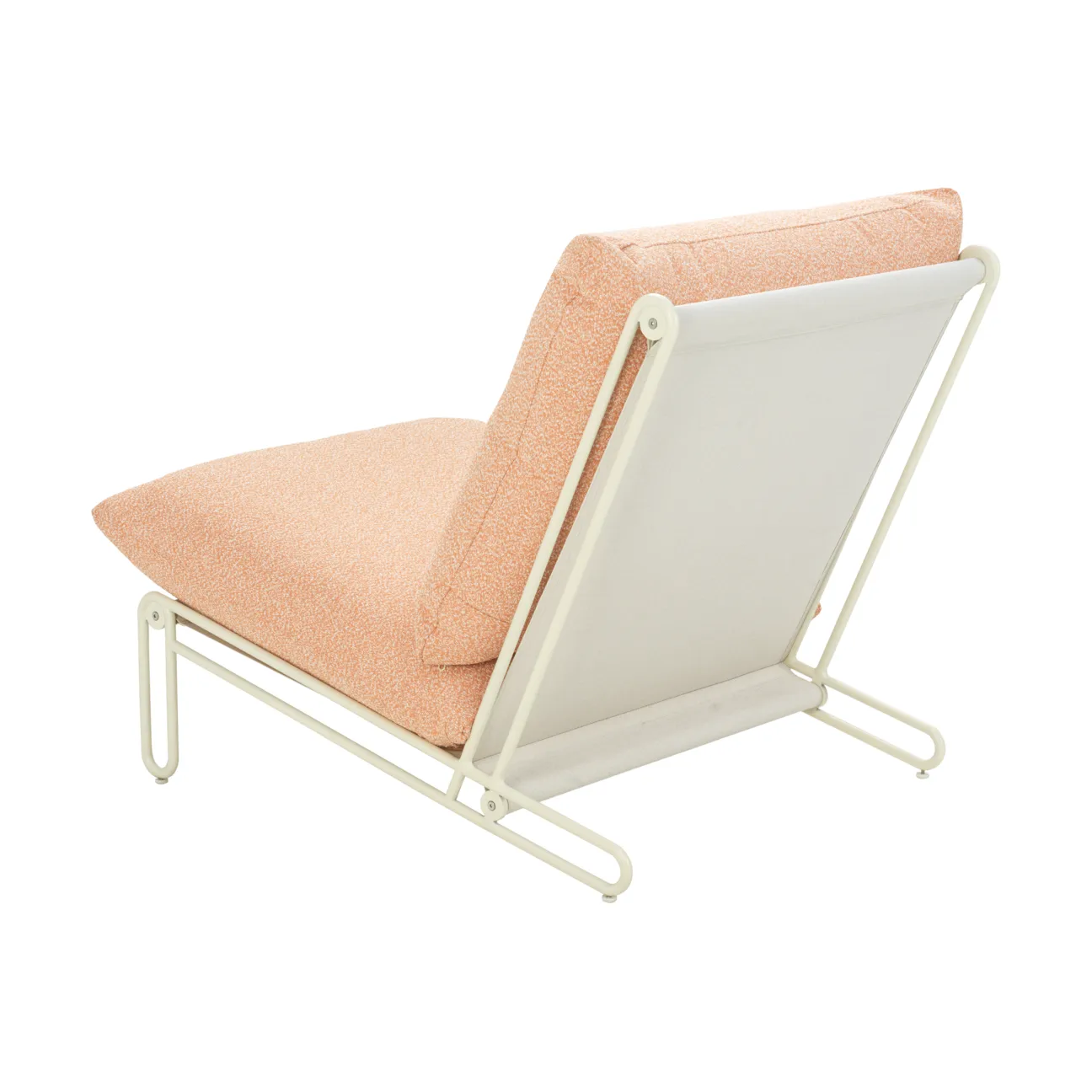 Blixt lounge armchair, Pearl white-teddy orange Brafab