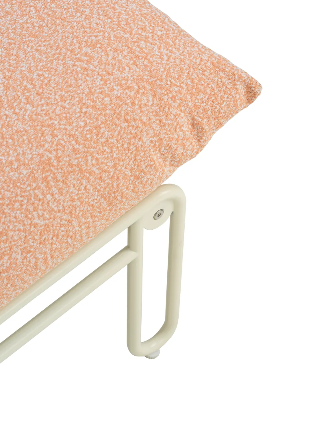 Blixt lounge armchair, Pearl white-teddy orange Brafab
